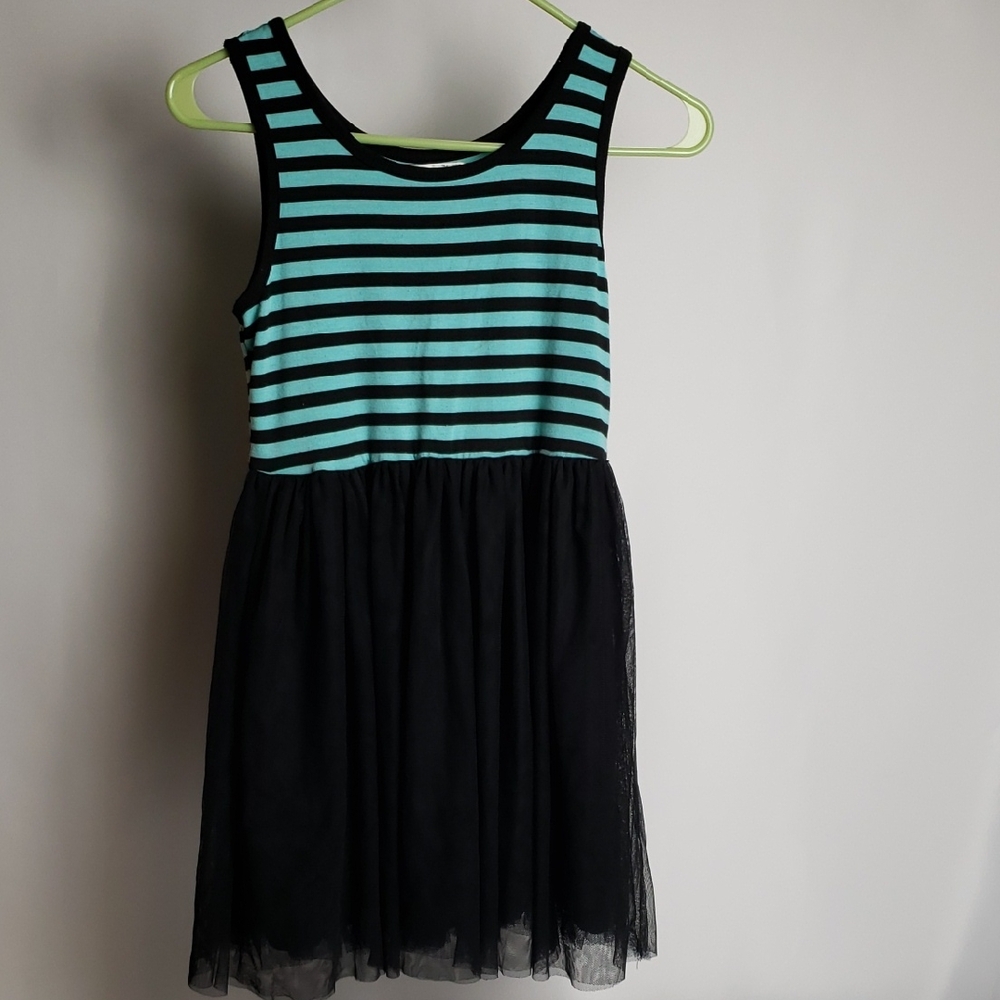 Knitworks Black and Green Sleeveless Scoop Neck Sundress
